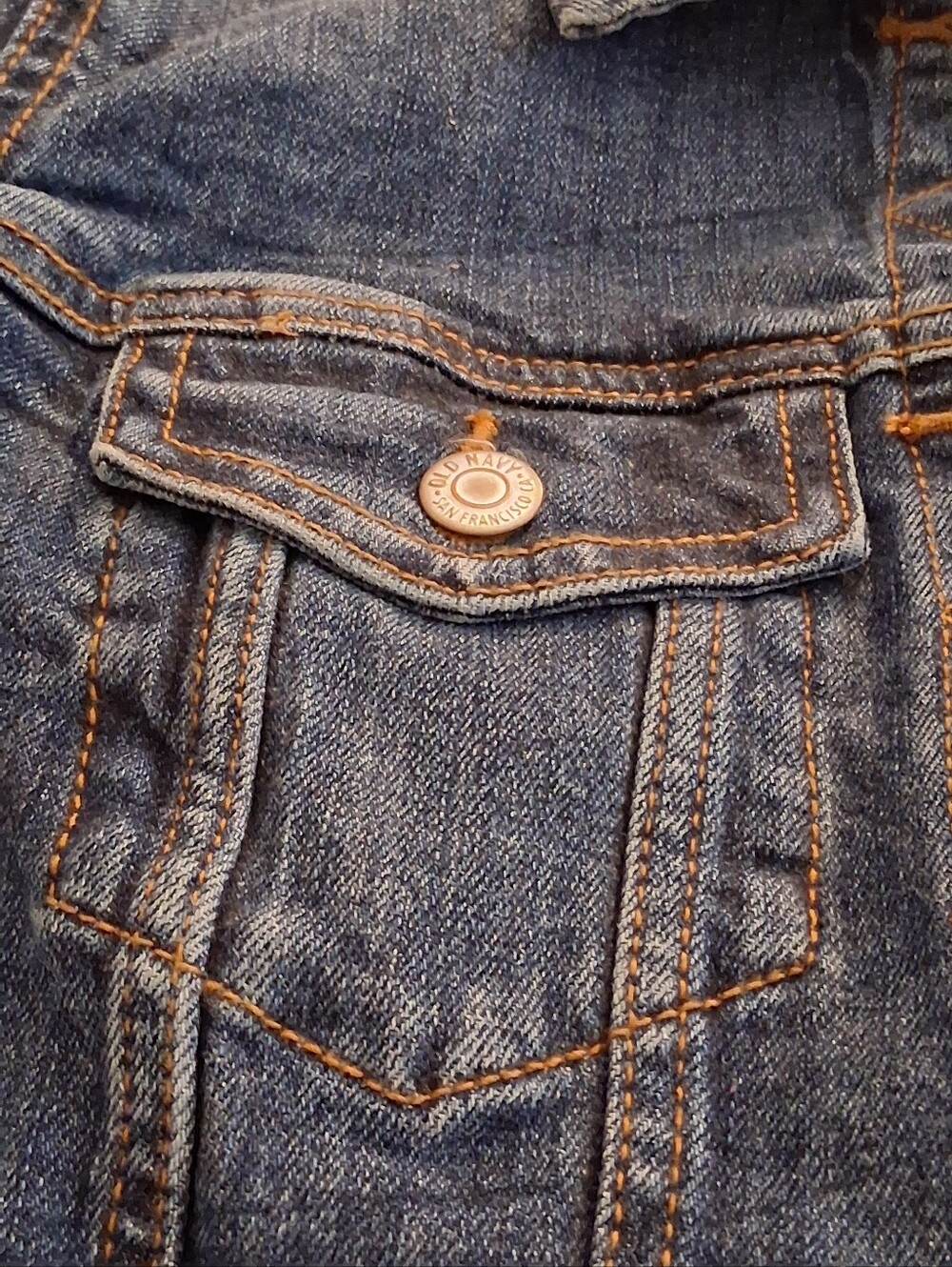 Old Navy Women's Size Small Distressed Denium Trucker Jacket - Picture 7 of 14